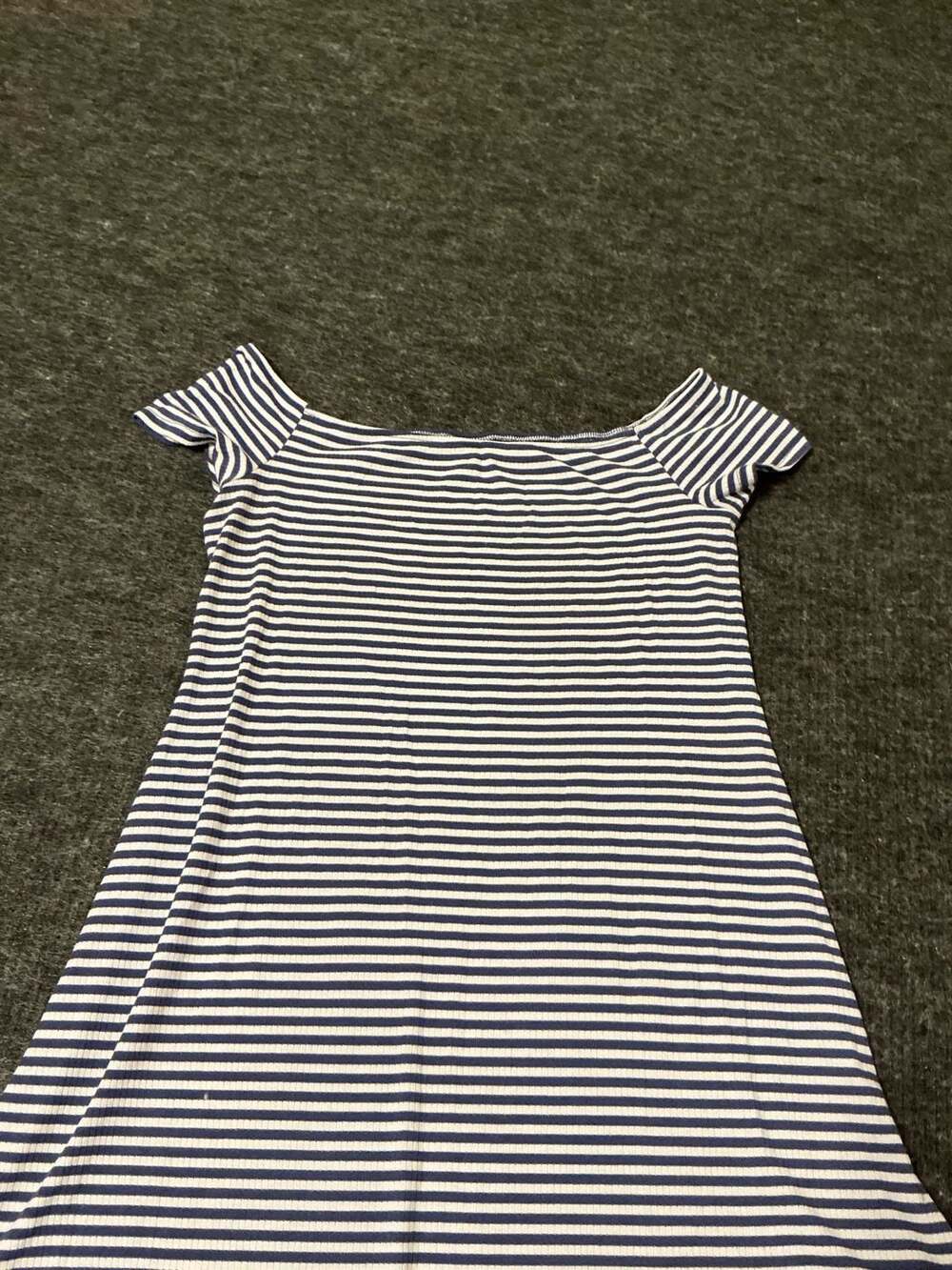 Rue21 Striped Off The Shoulder Dress Womens Size Large Blue and White